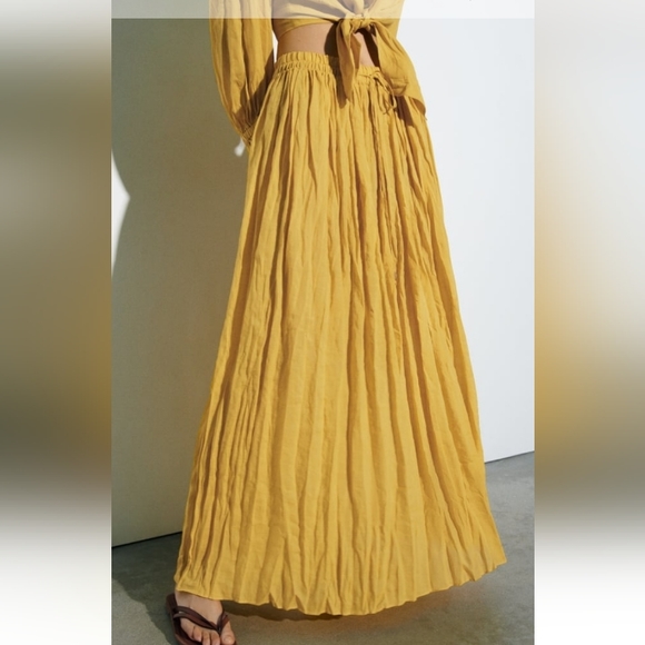 Zara Long Ramie Skirt - Picture 2 of 11